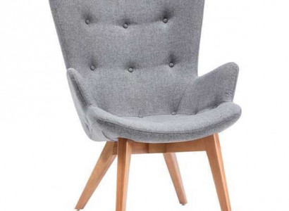 Designer gray dining chair wood single-seater living room luxury chairs